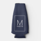 Moderne individuele monogram en naam flessenkoole flesjeskoeler (Voorkant)