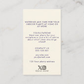 Moderne Indoor House Plant Care Visitekaartje (Achterkant)