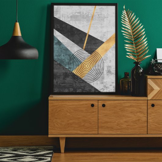 Moderne industriële geometrische kunst 3 poster