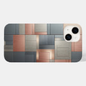Moderne Industriële Metalen Blokpatroon Koper en Case-Mate iPhone Case (Achterkant (horizontaal))