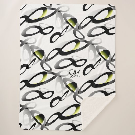 Moderne Infinity Pattern Deken met Monogram (Voorkant)