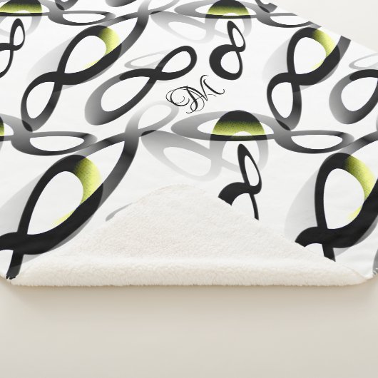 Moderne Infinity Pattern Deken met Monogram (3/4)