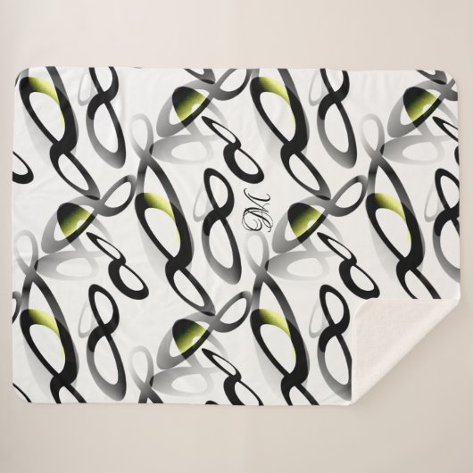 Moderne Infinity Pattern Deken met Monogram (Voorkant (horizontaal))