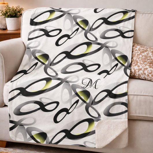 Moderne Infinity Pattern Deken met Monogram