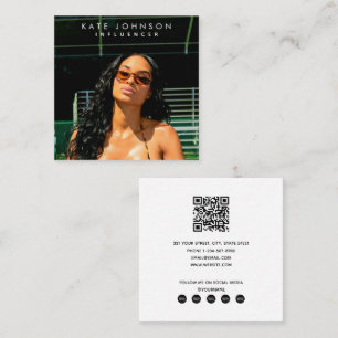 Moderne Influencer Foto QR Code Sociale Media Vierkante Visitekaartje