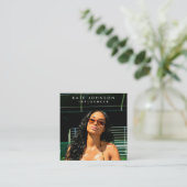 Moderne Influencer Foto QR Code Sociale Media Vierkante Visitekaartje (Staand voorkant)