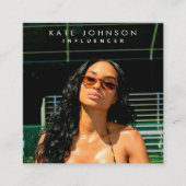 Moderne Influencer Foto QR Code Sociale Media Vierkante Visitekaartje (Voorkant)