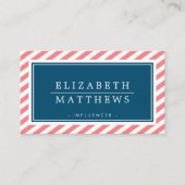 MODERNE INFLUENCER stijlvolle grens koraal marine Visitekaartje (Voorkant)