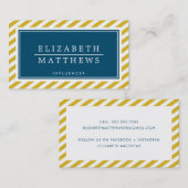 MODERNE INFLUENCER stijlvolle grens mosterd marine Visitekaartje (Voorkant / Achterkant)