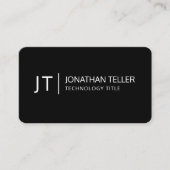 Moderne Informatie Technologie Professioneel Zwart Visitekaartje (Voorkant)