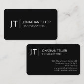 Moderne Informatie Technologie Professioneel Zwart Visitekaartje (Voorkant / Achterkant)