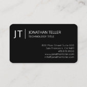 Moderne Informatie Technologie Professioneel Zwart Visitekaartje (Achterkant)