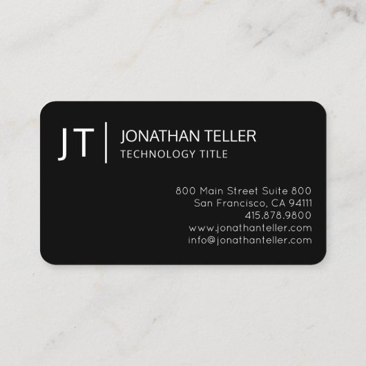 Moderne Informatie Technologie Professioneel Zwart Visitekaartje (Achterkant)
