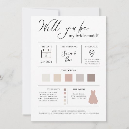 Moderne informatiewagen voor bewerkbare kleurenbri kaart (Voorkant)