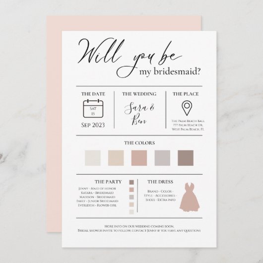 Moderne informatiewagen voor bewerkbare kleurenbri kaart (Voorkant / Achterkant)