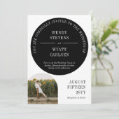 Moderne informele boog foto bruiloft uitnodiging (Staand voorkant)