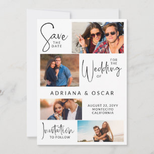 Moderne Informele Typografie Snapshots Bruiloft Save The Date