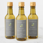 Moderne Infused Olive Oil Bedankt Label Grey Wijn Etiket (Flessen)
