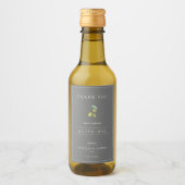 Moderne Infused Olive Oil Bedankt Label Grey Wijn Etiket (Voorkant)