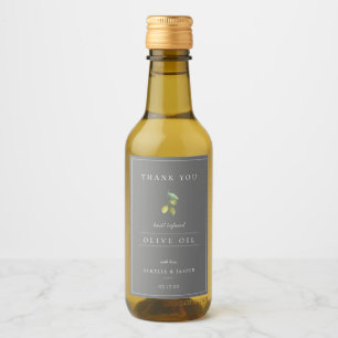 Moderne Infused Olive Oil Bedankt Label Grey Wijn Etiket