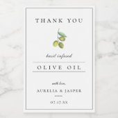 Moderne Infused Olive Oil Dank u Label Wijn Etiket (Enkel label)