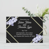 Moderne ingelijste Wildbloemen bruiloft uitnodigin Kaart (Staand voorkant)