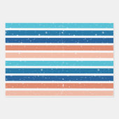 Moderne, ingevroren Blauwe Kerstfeestdag Inpakpapier Vel (Voorkant 3)