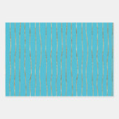 Moderne, ingevroren Blauwe Kerstfeestdag Inpakpapier Vel (Voorkant 2)