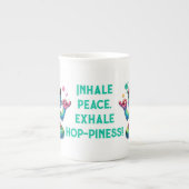 Moderne Inhalatie Uitademing Groene Kikker | Porselein Kop (Voorkant)