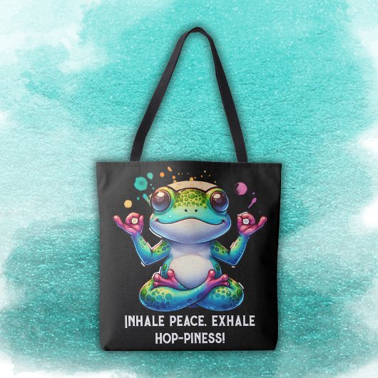 Moderne Inhalatie Uitademing Groene Kikker | Tote Bag