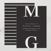 Moderne initiaal bold grafische typografie trouw save the date (Voorkant / Achterkant)