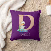 Moderne Initiaal D Monogrammed Eend Kindercrèche Kussen (Deken)