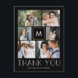 Moderne Initiaal EDITABLE COLOR Monogram Hartelijk Briefkaart<br><div class="desc">Het verzenden van je dankjewel zal een bries zijn met dit mooie en stijlvolle briefkaart. Bezoek onze design showroom op WWW.BERRYBERRYSWEET.COM</div>