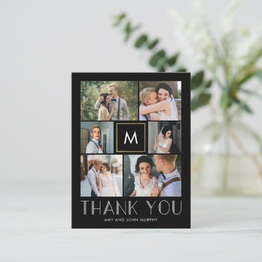 Moderne Initiaal EDITABLE COLOR Monogram Hartelijk Briefkaart (Staand voorkant)