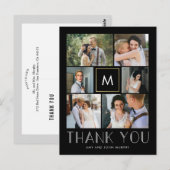 Moderne Initiaal EDITABLE COLOR Monogram Hartelijk Briefkaart (Voorkant / Achterkant)