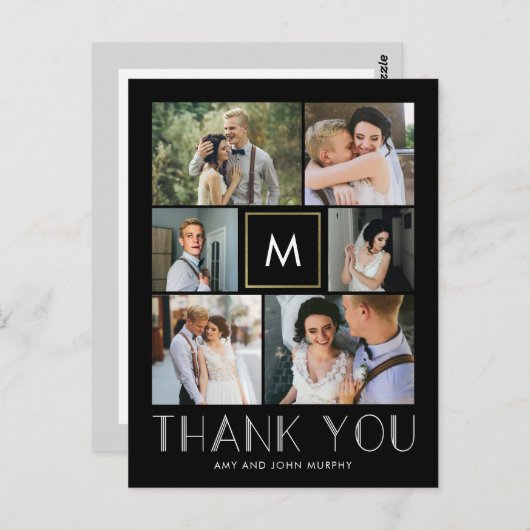 Moderne Initiaal EDITABLE COLOR Monogram Hartelijk Briefkaart (Voorkant / Achterkant)