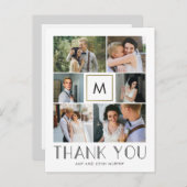 Moderne Initiaal EDITABLE COLOR Monogram Hartelijk Briefkaart (Voorkant / Achterkant)