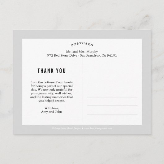 Moderne Initiaal EDITABLE COLOR Monogram Hartelijk Briefkaart (Achterkant)