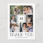 Moderne Initiaal EDITABLE COLOR Monogram Hartelijk Briefkaart (Voorkant)