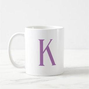 Moderne Initiaal Letter Lavender Monogram Koffiemok