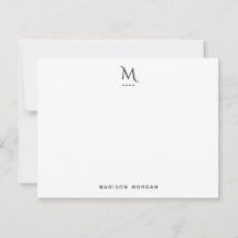 Moderne Initiaal Letterpress Simple Black