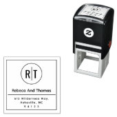 Moderne initiaal minimal retouradres ru zelfinktende stempel (In situ)