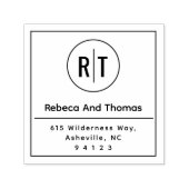 Moderne initiaal minimal retouradres ru zelfinktende stempel (Design)