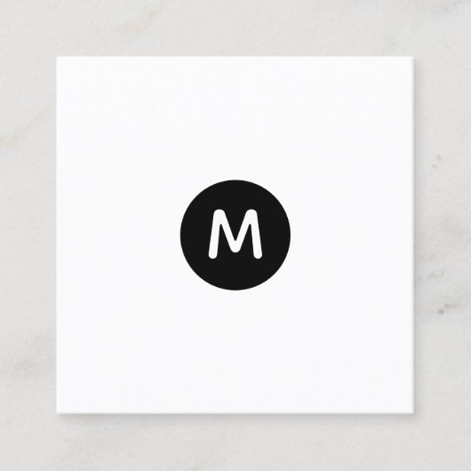 Moderne Initiaal minimalistische QR Code Professio Vierkante Visitekaartje (Voorkant)