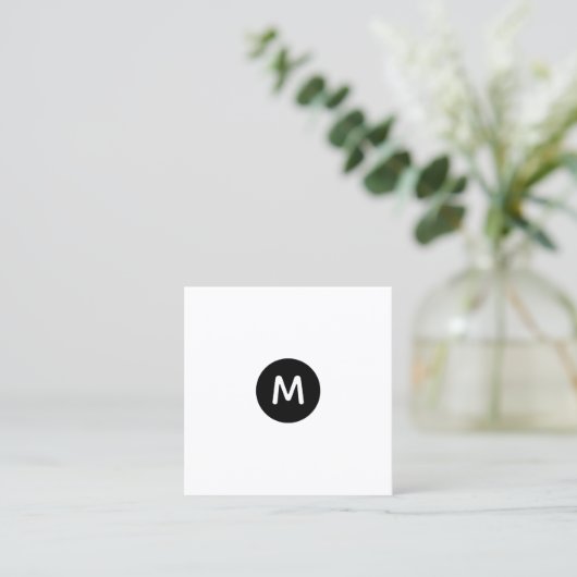 Moderne Initiaal minimalistische QR Code Professio Vierkante Visitekaartje (Staand voorkant)