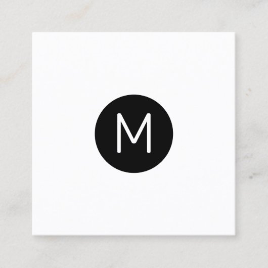 Moderne Initiaal minimalistische QR Code Professio Vierkante Visitekaartje (Voorkant)