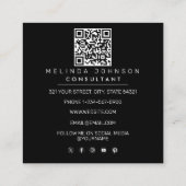 Moderne Initiaal minimalistische QR Code Professio Vierkante Visitekaartje (Achterkant)