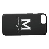 Moderne Initiaal monogram - Klassiek zwart-wit Case-Mate iPhone Case (Achterkant (Horizontaal))