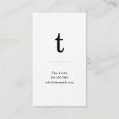 Moderne Initiaal monogram met zwarte-corekaarten Visitekaartje (Voorkant)