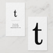 Moderne Initiaal monogram met zwarte-corekaarten Visitekaartje (Voorkant / Achterkant)